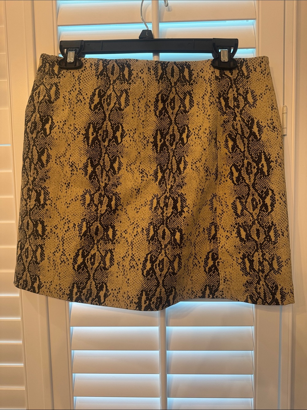 Yellow Snake Print Mini Skirt